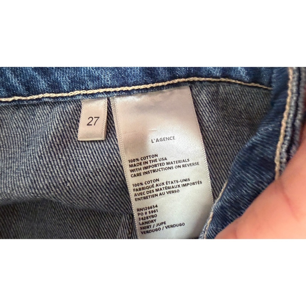 L'AGENCE Landry Denim Button Front Skirt Verdugo  Size 27 Parisian Preppy - Picture 5 of 5